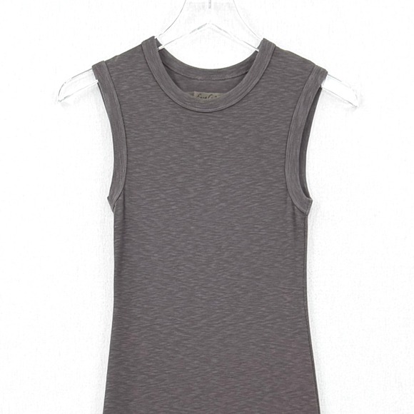 ENZA COSTA Textured Rib Sleeveless Maxi Dress Womens Small Iron Gray Minimalist - Picture 6 of 12